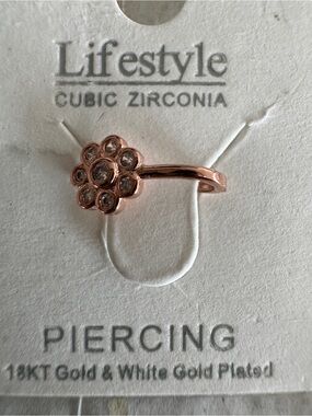 Non-Piercing Rose Gold Tone Clip-On Nose Ring - NWT